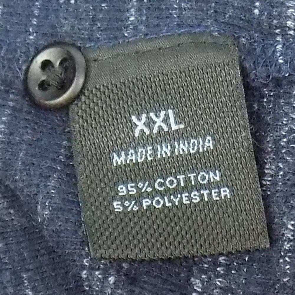 Marc Anthony Blue Heathered Long Sleeve Henley Size XXL Slim Fit - Picture 6 of 6